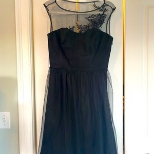 Short Illusion Black tulle dress